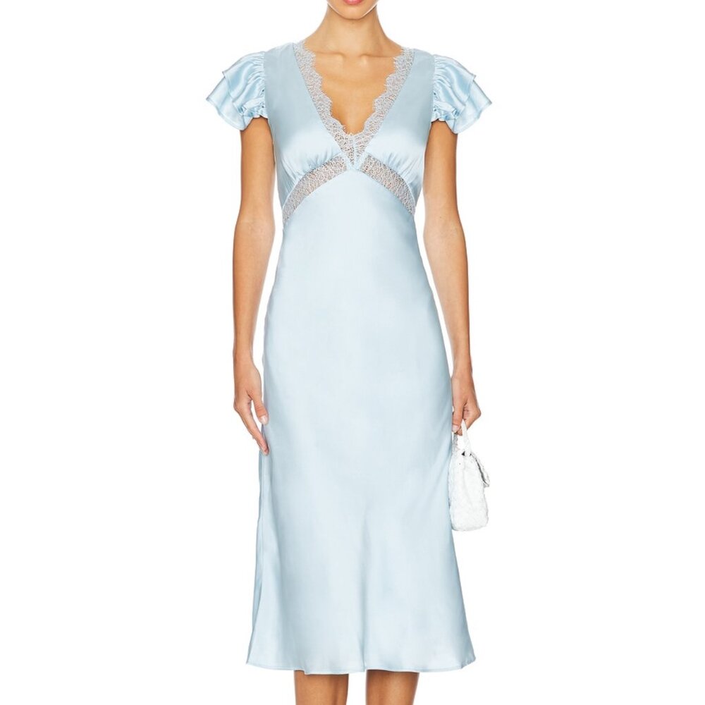 Kayla Midi Dress in Dream Blue